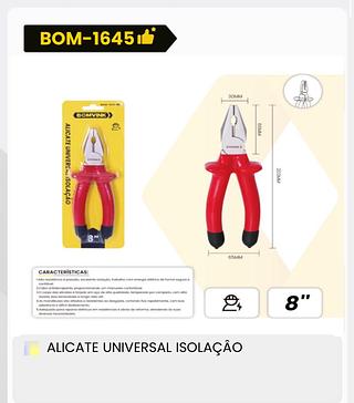 ALICATE UNIVERSAL ISOLAÇÃO BOMVINK