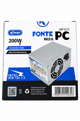 FONTE PARA PC CONEXÃO SATA ALTA PERFMOMANCE KNUP