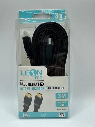CABO HDMI 3M LINHA DE TRASMISSAO PADRAO HDTV 2.0 LEON PRO