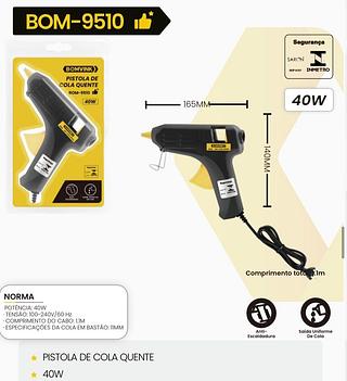 PISTOLA DE COLA QUENTE 40W BOMVINK