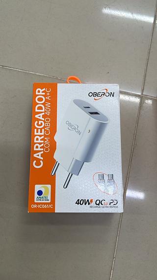 CARREGADOR COM CABO 40W A+C OBERON
