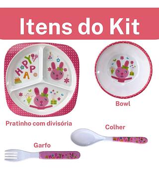 KIT DE PAPINHA INFANTIL PRATO/TIGELA E COLHER NO.8814 /NO.8813