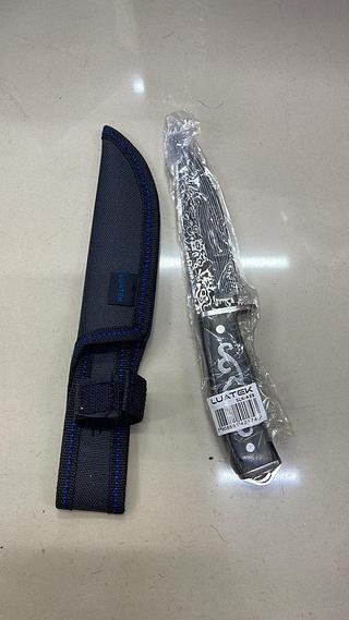 FACA DE CAÇA E PESCA CAMPING C/ BAINHA LUATEK