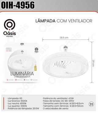 LUMININARIA COM VENTILADOR 20.5W E27 OÀSIS MARKET