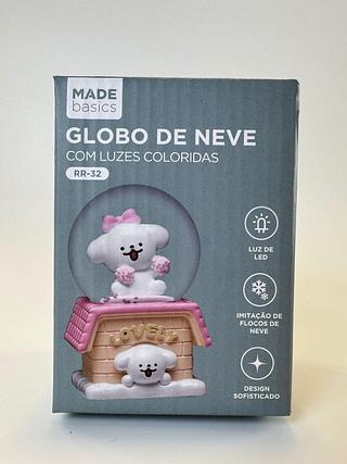 GLOBO DE NEVE COM LUZES COLORIDAS MADE BASICS