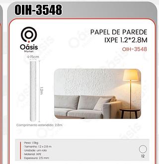 PAPEL DE PAREDE IXPE 1.2*2.8M OÁSIS MARKET