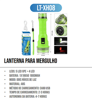 LANTERNA DE MERGULHO LUATEK