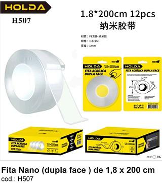 FITA ACRILICA DUPLA FACE 1.8X200CM HOLDA
