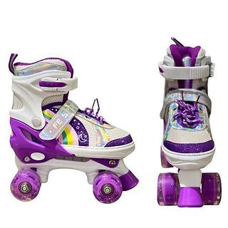 PATINS QUAD TOP TAM./AJUSTÁVEL + RODINHAS LED SPORTS