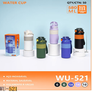 GARRAFA TÉRMICA ESPORTIVA 580ML AÇO INOXIDAVEL