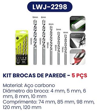 KIT BROCAS DE PAREDE 5PCS LUATEK