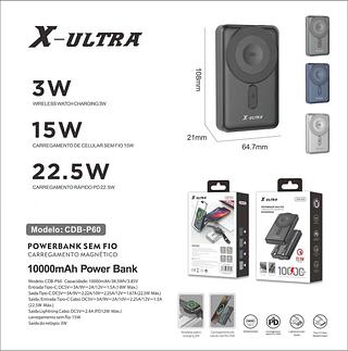 POWERBANK SEM FIO 22.5W 10000MAH X-ULTRA