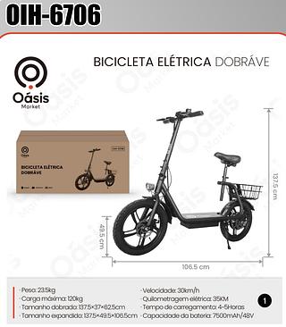 BICICLETA ELETRICA DOBRAVEL OÁSIS MARKET
