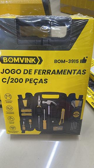 JOGO DE FERRAMENTAS C/200 PEÇAS BOMVINK