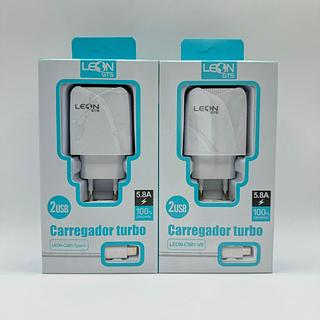CARREGADOR TURBO 2 USB LEON GTS