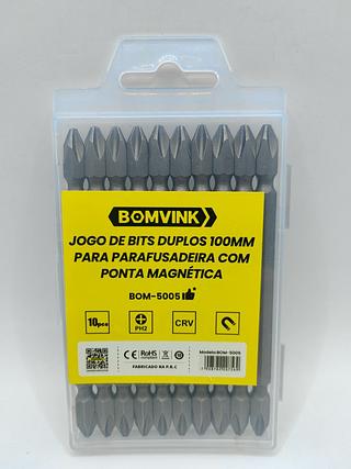 JOGO DE BITS DUPLOS 100MM PARA PARAFUSADEIRA COM PONTA MAGNETICA BOMVINK