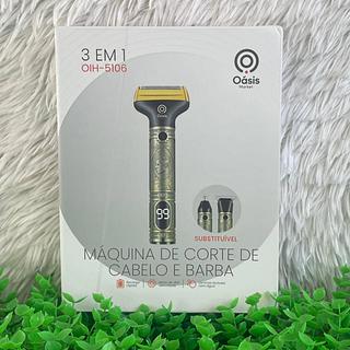 MAQUINA DE CORTE DE CABELO E BARBA 3 EM 1 OASIS MARKET