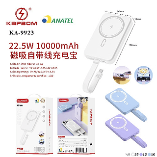 POWER BANK FONTE DE ALIMENTAÇÃO MOVEL PORTATIL FD 22.5W 10000MAH KAPBOM