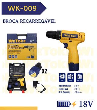 CHARGING ELECTRIC DRILL 24 FREE ACCESSORIES 18V WETOKE