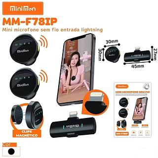 MINI MICROFONE SEM FIO CAPTAÇÃO DE AUDIO MINIMEN