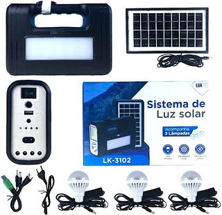 SISTEMA DE LUZ SOLAR LED FRONTAL 3 LAMPADAS LUATEK