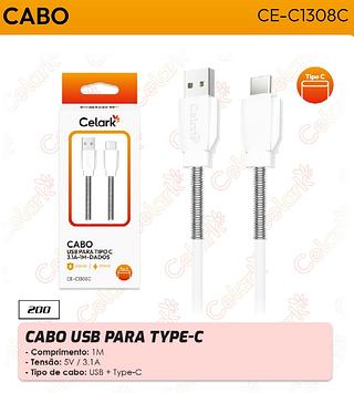 CABO USB PARA TIPO C 3.1A-1M-DADOS CELARK