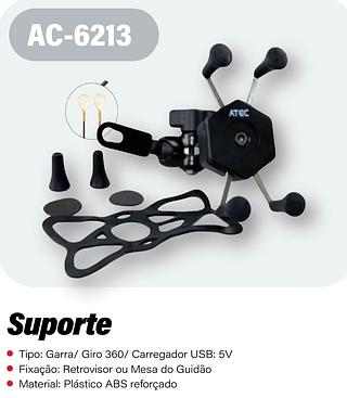 SUPORTE CELULAR MOTO C/CARREGADORES USB ADEC