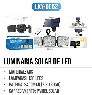 LUMINARIA SOLAR COM SENSOR DE MOVIMENTO LUATEK