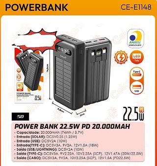 POWER BANK PD22.5W 20000MAH CELARK
