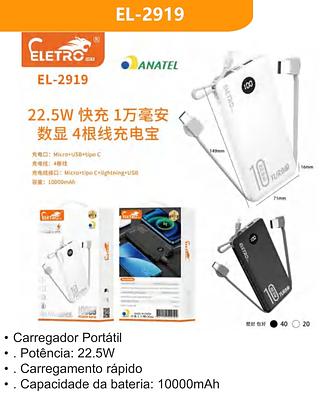 POWER BANK TURBO 22.5W 10000MAH ELETROMEX