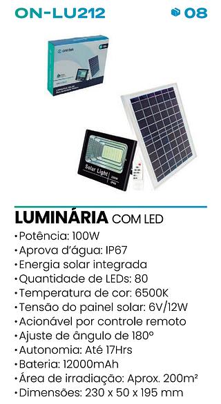 LUMINARIA SOLAR 80 PECAS DE LED ONISTEK