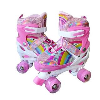 PATINS QUAD TOP TAM./AJUSTÁVEL + RODINHAS LED SPORTS