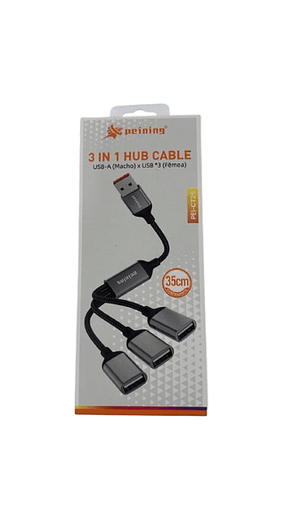 3 IN 1 HUB CABLE USB-A (MACHO) X USB *3 (FEMEA) 35CM PEINING