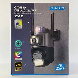 CAMERA DUPLA COM WIFI INTELIGENTE SENSORES IT-BLUE