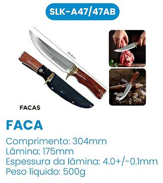 FACA LUXO PARA CAÇA, PESCA E CHURRASCO DETALHE DOURADA LUATEK