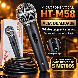 MICROFONE VOCAL COM FIO 5M LEON GTS