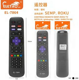 CONTROLE REMOTO SEMP.ROKU TV NETFLIX/GLOBOPLAY/HBO/DIRECTV GO ELETRO