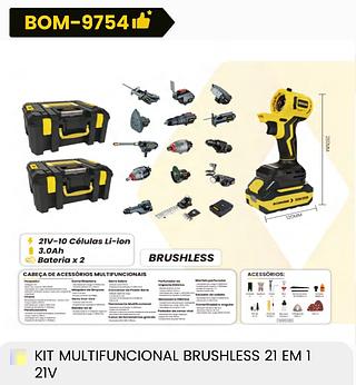 KIT MULTIFUNCIONAL BRUSHLESS 21 EM 1 21V BOMVINK