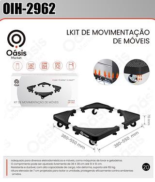 KIT DE MOVIMENTAÇÃO DE MOVEIS 150KG OÁSIS MARKET