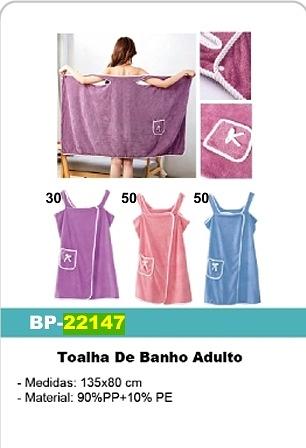 TOALHA DE BANHO FEMININA 135X80CM BTOP