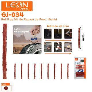 KIT DE REPARO DO PNEU 10PC TUBELESS TIRE REPAIR KIT LEON