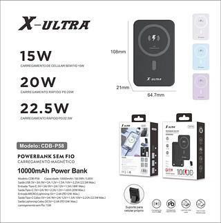 POWERBANK SEM FIO 22.5W 10000MAH X-ULTRA