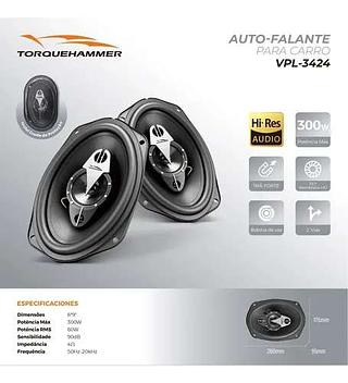 AUTO-FALANTE PARA CARRO 300W 6*9'' TORQUEHAMMER