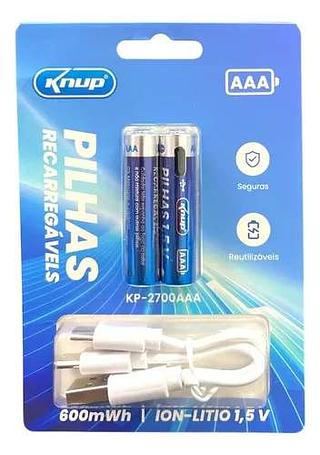 PILHAS RECARREGAVEIS 600MWH \ ÍON-LÍTIO 1,5 V KNUP