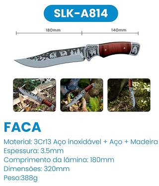 FACA PROFISSIONAL COM CABO DE MADEIRA E METAL LUATEK