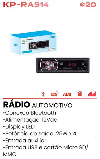 SOM AUTOMOTIVO 60WX4 USB MP3/WWA LED DISPLAY KNUP