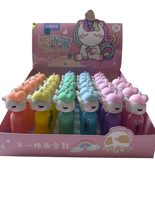 MINI MARCA TEXTO BXWJ BX-526 HIGHLIGHTER MAGIC 36PCS UNICORN