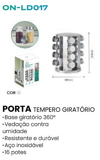PORTA TEMPERO GIRATORIO COM 16 FRASCOS ONISTEK