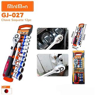 KIT DE SOCKET CHROME VANADIUM 12 PEÇAS XINRAM MINIMEN