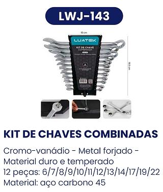 KIT DE CHAVE COMBIANDA 12 PEÇAS LUATEK